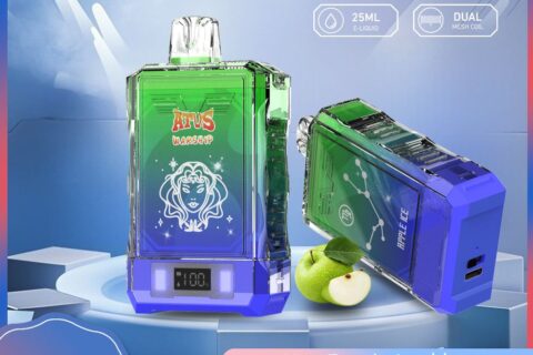 DE015 Einweg E-Zigaretten 18000 Züge mit LED-Anzeige wiederaufladbar und einstellbarer Luftstrom ATVS Vape E-Zigarette