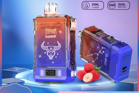 DE015 Einweg E-Zigaretten 18000 Züge mit LED-Anzeige wiederaufladbar und einstellbarer Luftstrom ATVS Vape E-Zigarette