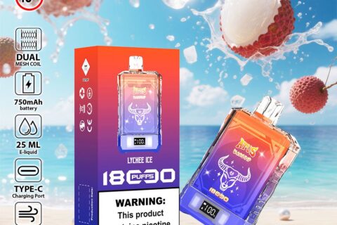 DE015 Einweg E-Zigaretten 18000 Züge mit LED-Anzeige wiederaufladbar und einstellbarer Luftstrom ATVS Vape E-Zigarette