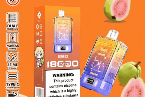 DE015 Einweg E-Zigaretten 18000 Züge mit LED-Anzeige wiederaufladbar und einstellbarer Luftstrom ATVS Vape E-Zigarette