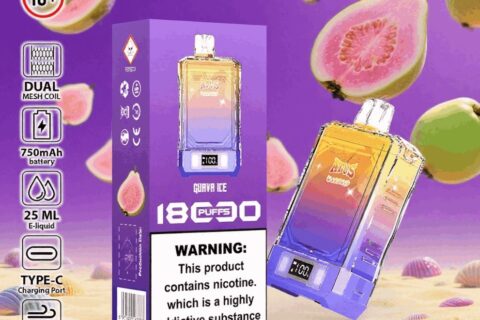 DE015 Einweg E-Zigaretten 18000 Züge mit LED-Anzeige wiederaufladbar und einstellbarer Luftstrom ATVS Vape E-Zigarette