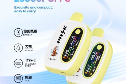 DE016 Einweg E-Zigarette 25000 Züge mit LED-Anzeige wiederaufladbar und einstellbarer Luftstrom ATVS Vape E-Zigaretten