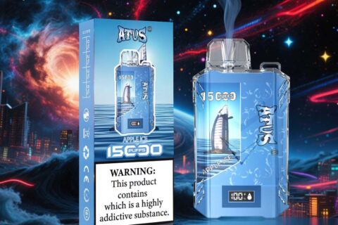 DE017 Einweg E-Zigaretten 15000 Züge mit LED-Anzeige wiederaufladbar und einstellbarer Luftstrom ATVS Vape E-Zigarette