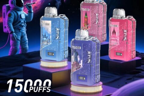 DE017 Einweg E-Zigaretten 15000 Züge mit LED-Anzeige wiederaufladbar und einstellbarer Luftstrom ATVS Vape E-Zigarette