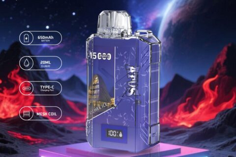 DE017 Einweg E-Zigaretten 15000 Züge mit LED-Anzeige wiederaufladbar und einstellbarer Luftstrom ATVS Vape E-Zigarette