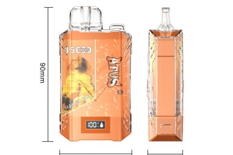 DE017 Einweg E-Zigaretten 15000 Züge mit LED-Anzeige wiederaufladbar und einstellbarer Luftstrom ATVS Vape E-Zigarette