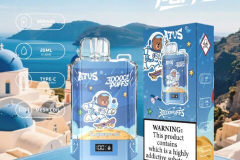 DE017 Einweg E-Zigaretten 30000 Züge mit LED-Anzeige wiederaufladbar und einstellbarer Luftstrom ATVS Vape E-Zigarette