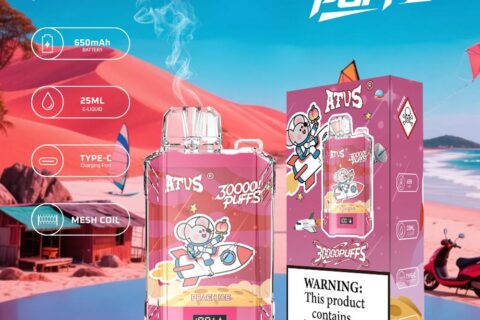 DE017 Einweg E-Zigaretten 30000 Züge mit LED-Anzeige wiederaufladbar und einstellbarer Luftstrom ATVS Vape E-Zigarette