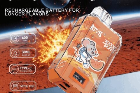 DE017 Einweg E-Zigaretten 30000 Züge mit LED-Anzeige wiederaufladbar und einstellbarer Luftstrom ATVS Vape E-Zigarette