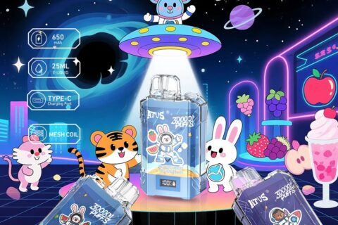 DE017 Einweg E-Zigaretten 30000 Züge mit LED-Anzeige wiederaufladbar und einstellbarer Luftstrom ATVS Vape E-Zigarette