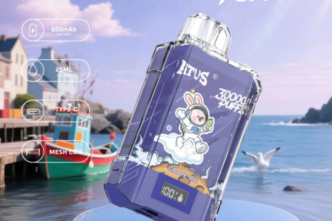 DE017 Einweg E-Zigaretten 30000 Züge mit LED-Anzeige wiederaufladbar und einstellbarer Luftstrom ATVS Vape E-Zigarette