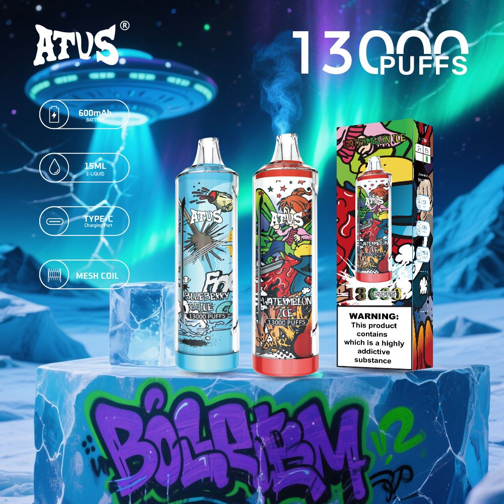 DE018 Einweg E-Zigarette 13000 Züge mit wiederaufladbarem ATVS Vape