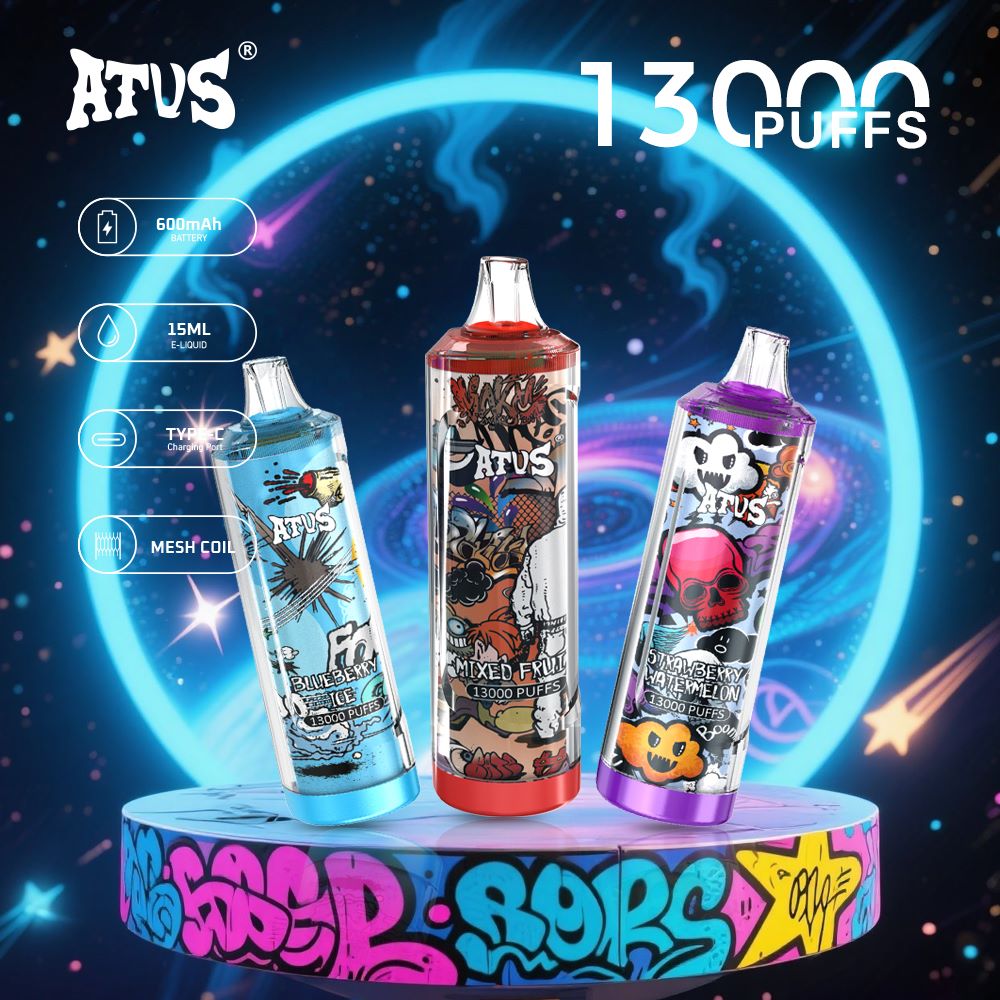 DE018 Einweg E-Zigarette 13000 Züge mit wiederaufladbarem ATVS Vape