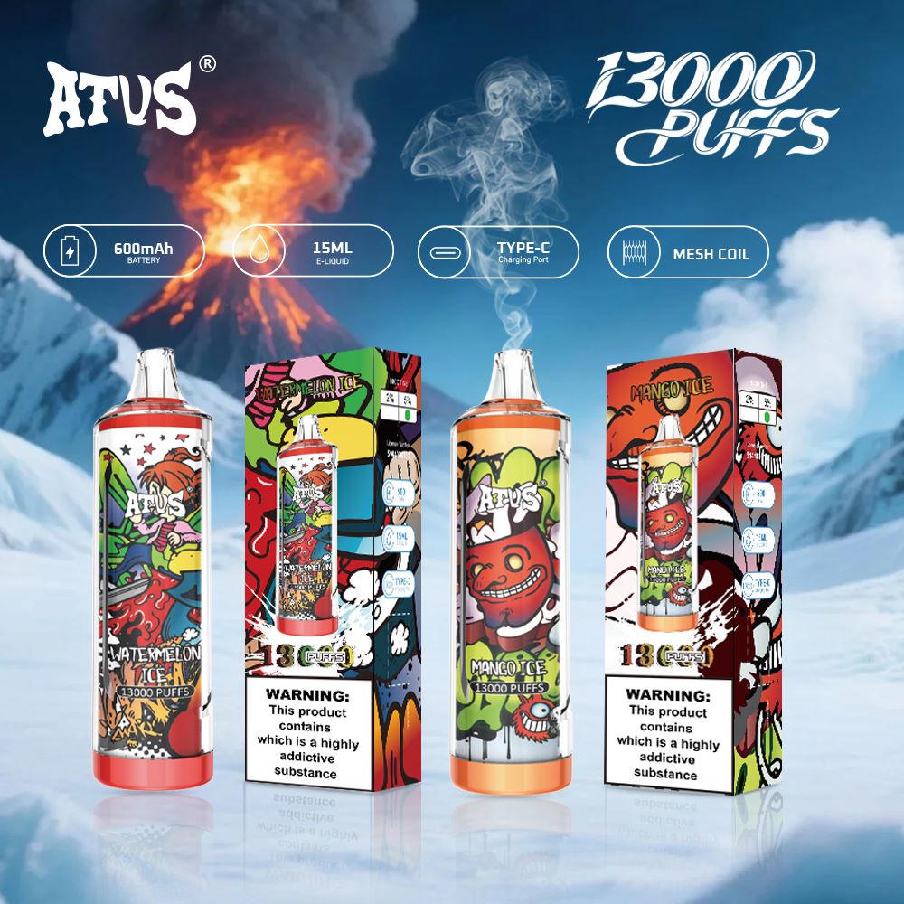 DE018 Einweg E-Zigarette 13000 Züge mit wiederaufladbarem ATVS Vape