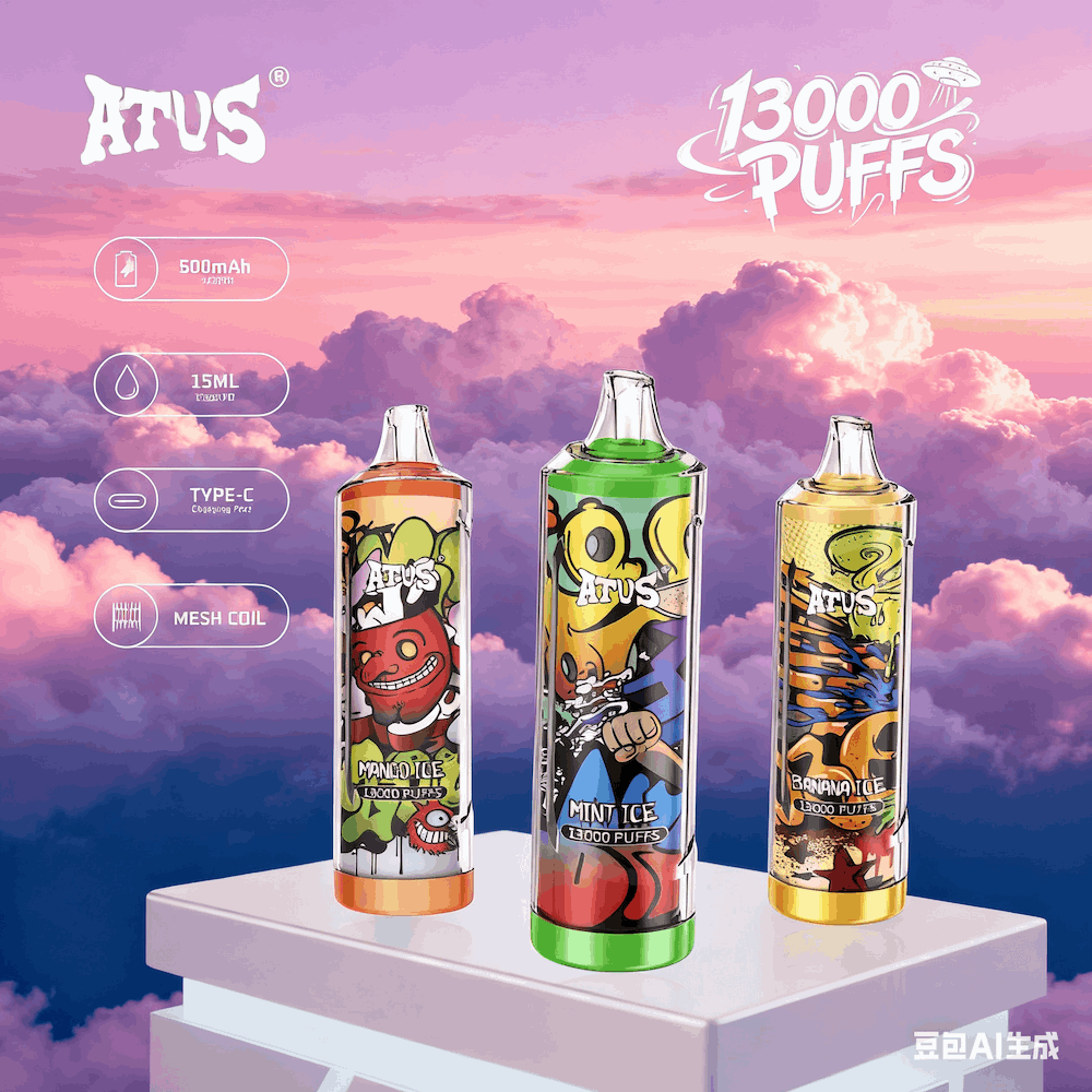 DE018 Einweg E-Zigarette 13000 Züge mit wiederaufladbarem ATVS Vape
