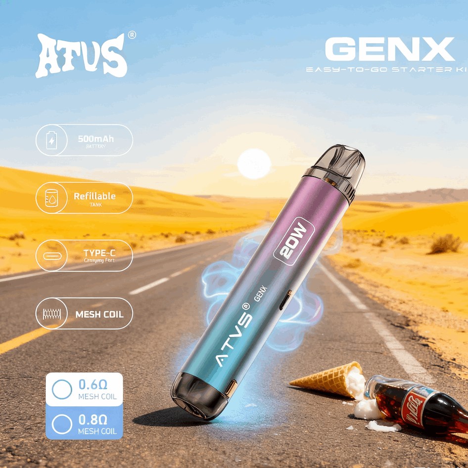 DE020 Vorgefüllter Pod Kit System Vorrichtung mit einstellbarer Luftstrom MTL RDL ATVS Vape