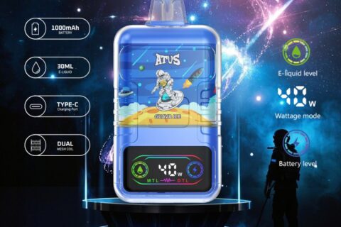 DE021 Einweg E-Zigarette 30000 Züge mit LED-Anzeige wiederaufladbar und einstellbarer Luftstrom MTL DTL ATVS