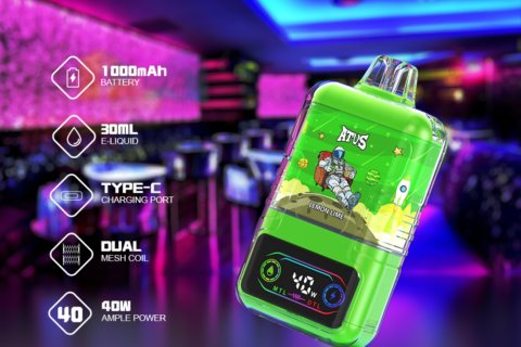 DE021 Einweg E-Zigarette 30000 Züge mit LED-Anzeige wiederaufladbar und einstellbarer Luftstrom MTL DTL ATVS