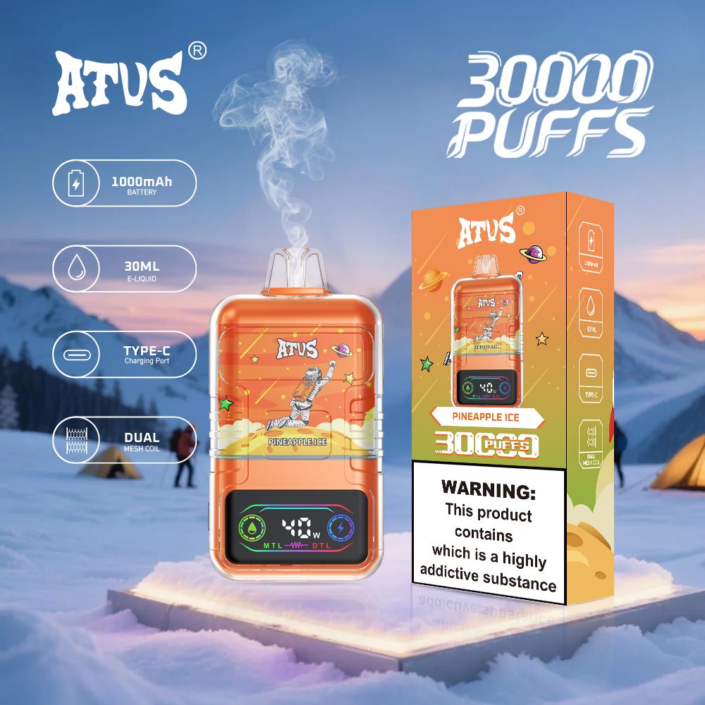 DE021 Einweg E-Zigarette 30000 Züge mit LED-Anzeige wiederaufladbar und einstellbarer Luftstrom MTL DTL ATVS