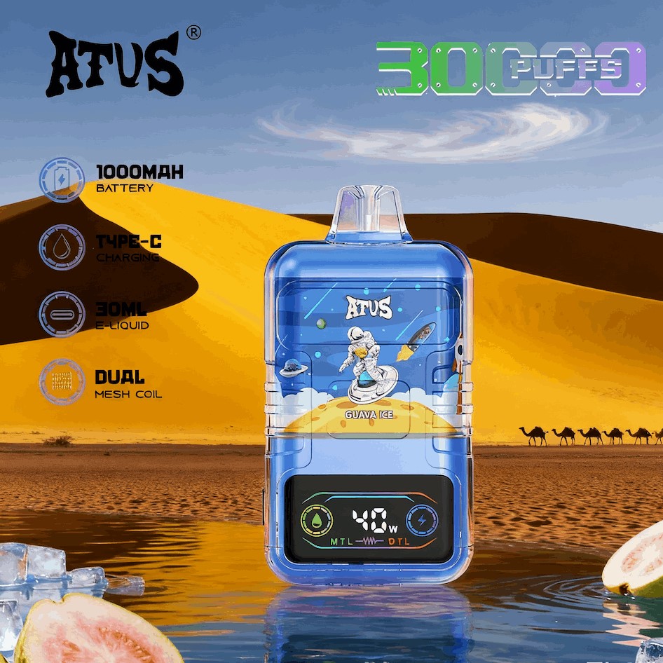 DE021 Einweg E-Zigarette 30000 Züge mit LED-Anzeige wiederaufladbar und einstellbarer Luftstrom MTL DTL ATVS