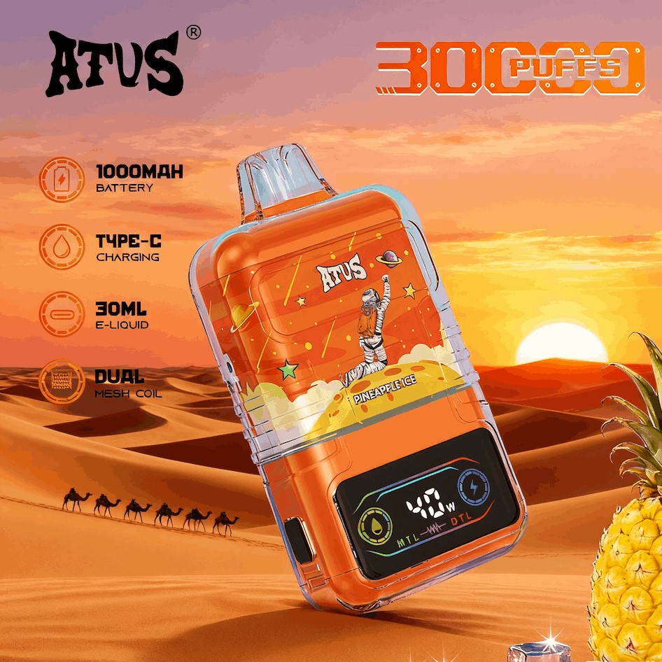 DE021 Einweg E-Zigarette 30000 Züge mit LED-Anzeige wiederaufladbar und einstellbarer Luftstrom MTL DTL ATVS