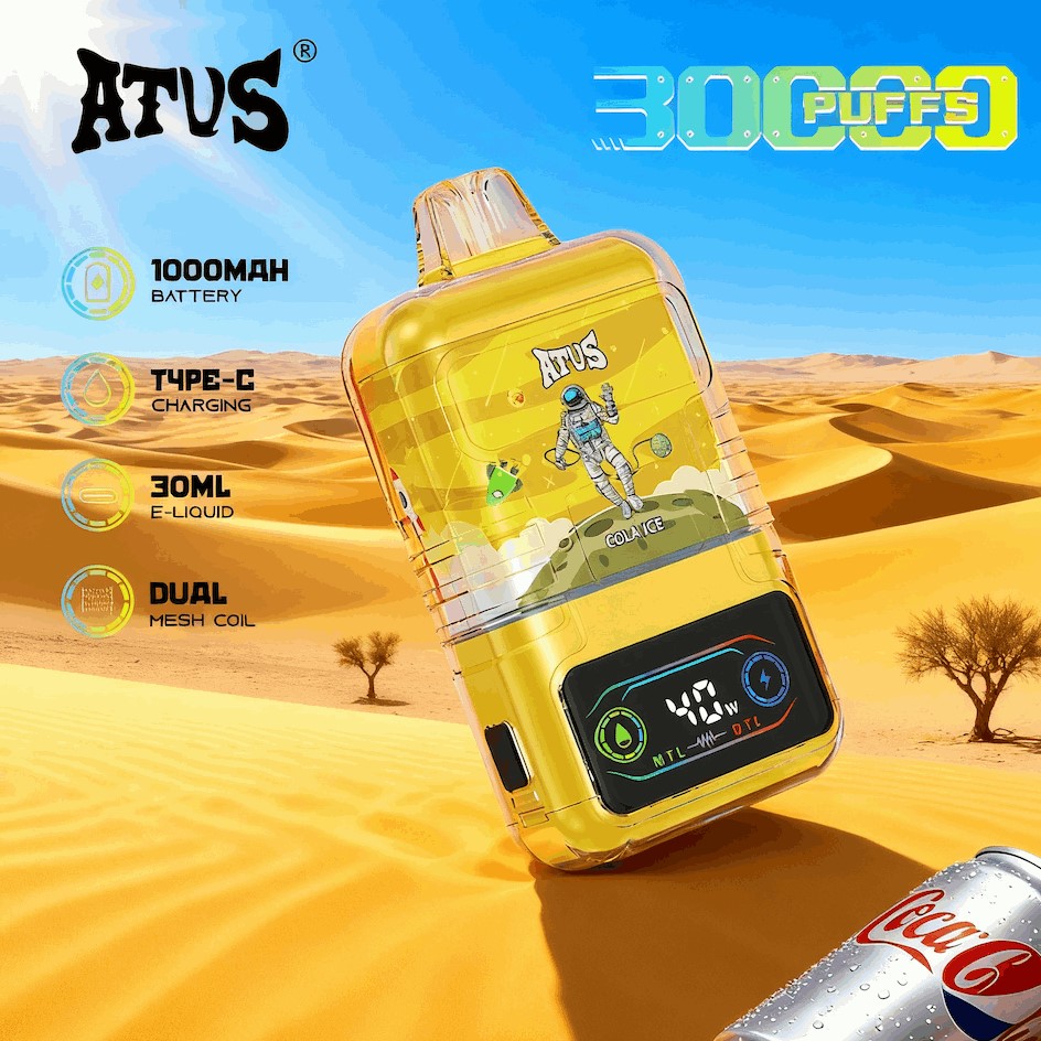 DE021 Einweg E-Zigarette 30000 Züge mit LED-Anzeige wiederaufladbar und einstellbarer Luftstrom MTL DTL ATVS