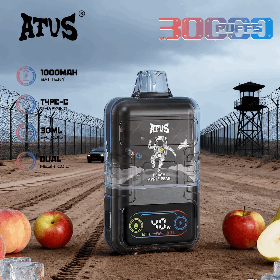 DE021 Einweg E-Zigarette 30000 Züge mit LED-Anzeige wiederaufladbar und einstellbarer Luftstrom MTL DTL ATVS