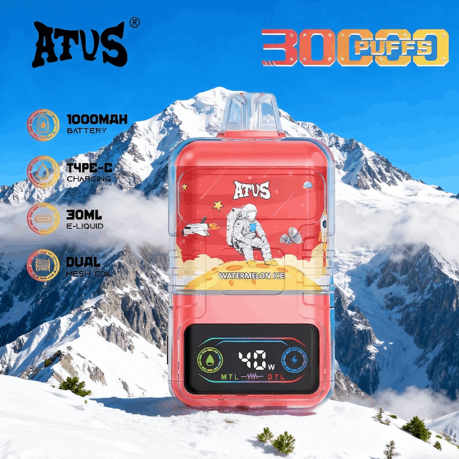 DE021 Einweg E-Zigarette 30000 Züge mit LED-Anzeige wiederaufladbar und einstellbarer Luftstrom MTL DTL ATVS