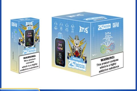 DE022 Einweg E-Zigarette 25000 Züge mit Vollbildschirm wiederaufladbar und einstellbarer Luftstrom ATVS Vape E-Zigaretten