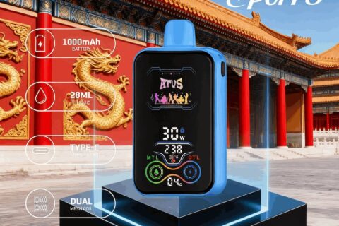 DE022 Einweg E-Zigarette 25000 Züge mit Vollbildschirm wiederaufladbar und einstellbarer Luftstrom ATVS Vape E-Zigaretten