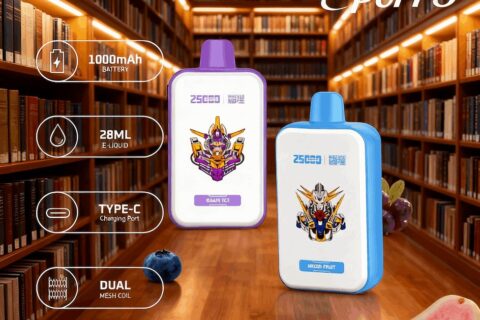 DE022 Einweg E-Zigarette 25000 Züge mit Vollbildschirm wiederaufladbar und einstellbarer Luftstrom ATVS Vape E-Zigaretten