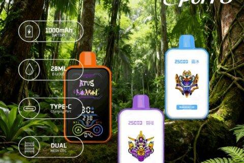 DE022 Einweg E-Zigarette 25000 Züge mit Vollbildschirm wiederaufladbar und einstellbarer Luftstrom ATVS Vape E-Zigaretten