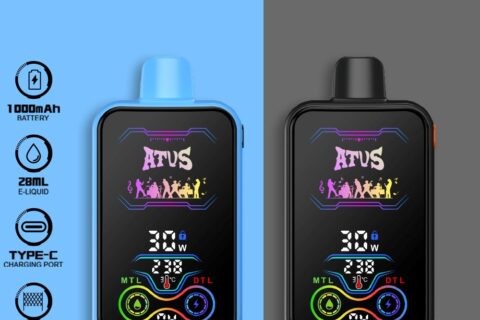 DE022 Einweg E-Zigarette 25000 Züge mit Vollbildschirm wiederaufladbar und einstellbarer Luftstrom ATVS Vape E-Zigaretten