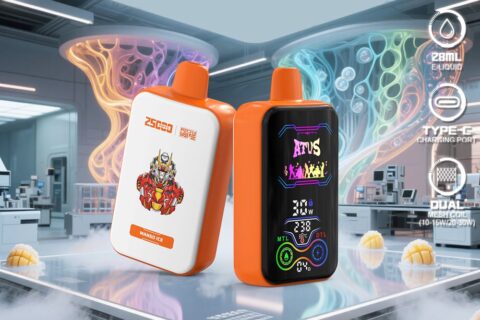 DE022 Einweg E-Zigarette 25000 Züge mit Vollbildschirm wiederaufladbar und einstellbarer Luftstrom ATVS Vape E-Zigaretten