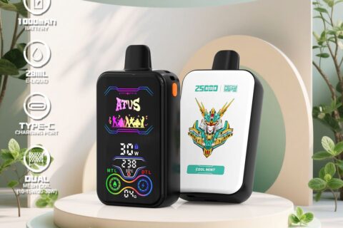 DE022 Einweg E-Zigarette 25000 Züge mit Vollbildschirm wiederaufladbar und einstellbarer Luftstrom ATVS Vape E-Zigaretten