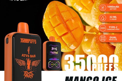 DE022 Einweg E-Zigarette 35000 Züge mit Vollbildschirm wiederaufladbar und einstellbarer Luftstrom ATVS Vape E-Zigaretten