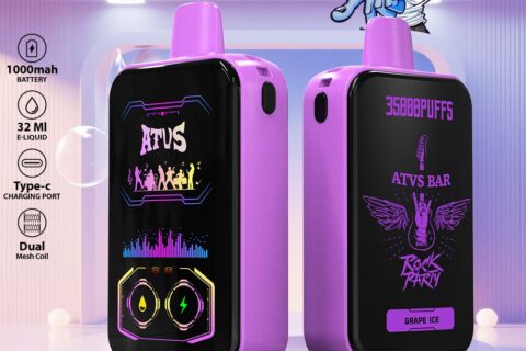 DE022 Einweg E-Zigarette 35000 Züge mit Vollbildschirm wiederaufladbar und einstellbarer Luftstrom ATVS Vape E-Zigaretten