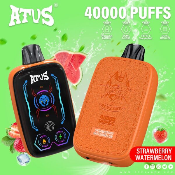 DE023 Einweg E-Zigarette 40000 Züge mit Vollbildschirm wiederaufladbar und einstellbarer Luftstrom ATVS Vape E-Zigaretten