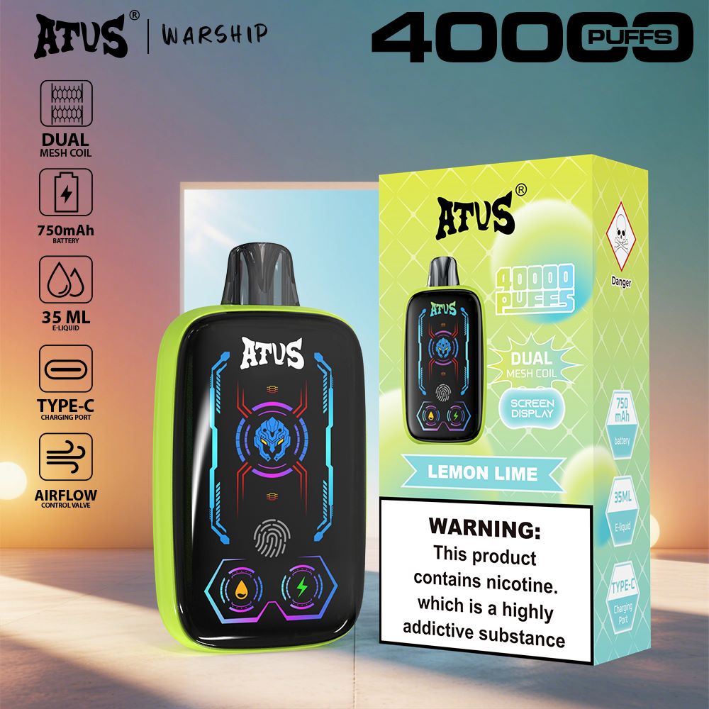DE023 Einweg E-Zigarette 40000 Züge mit Vollbildschirm wiederaufladbar und einstellbarer Luftstrom ATVS Vape E-Zigaretten