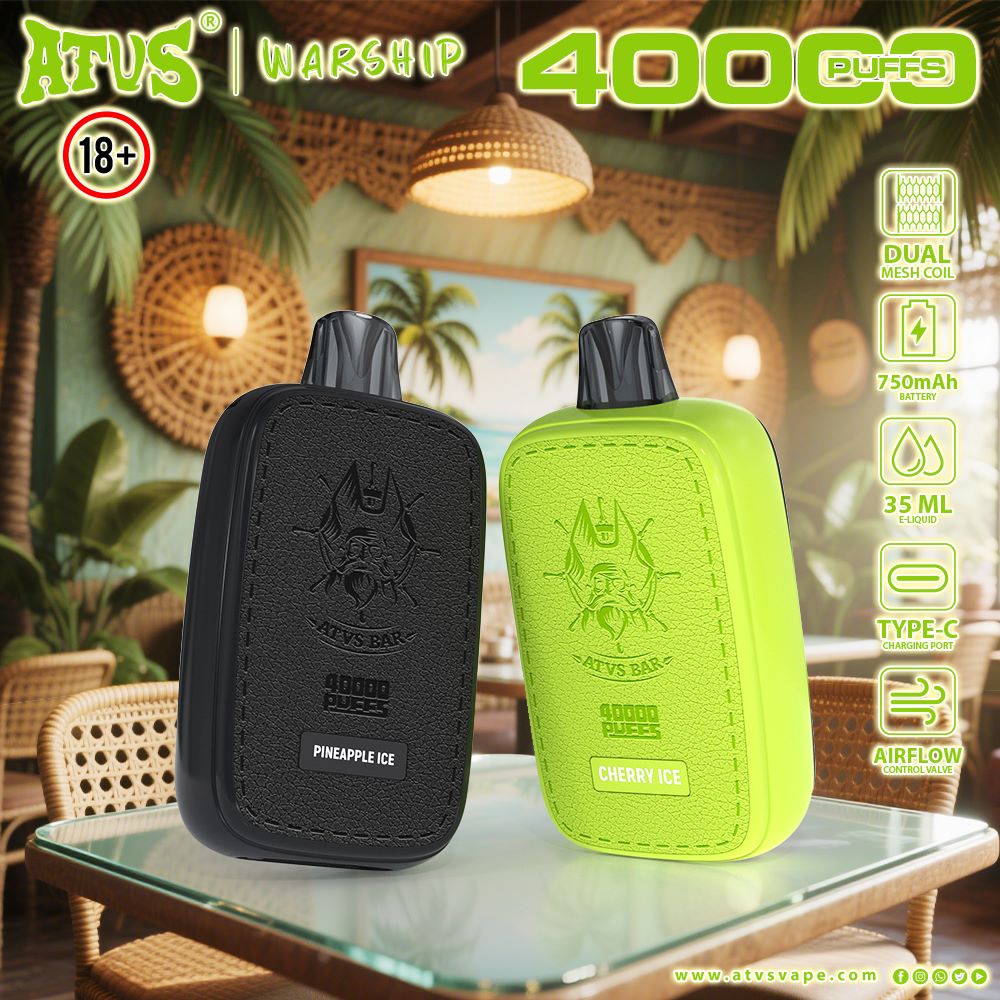 DE023 Einweg E-Zigarette 40000 Züge mit Vollbildschirm wiederaufladbar und einstellbarer Luftstrom ATVS Vape E-Zigaretten