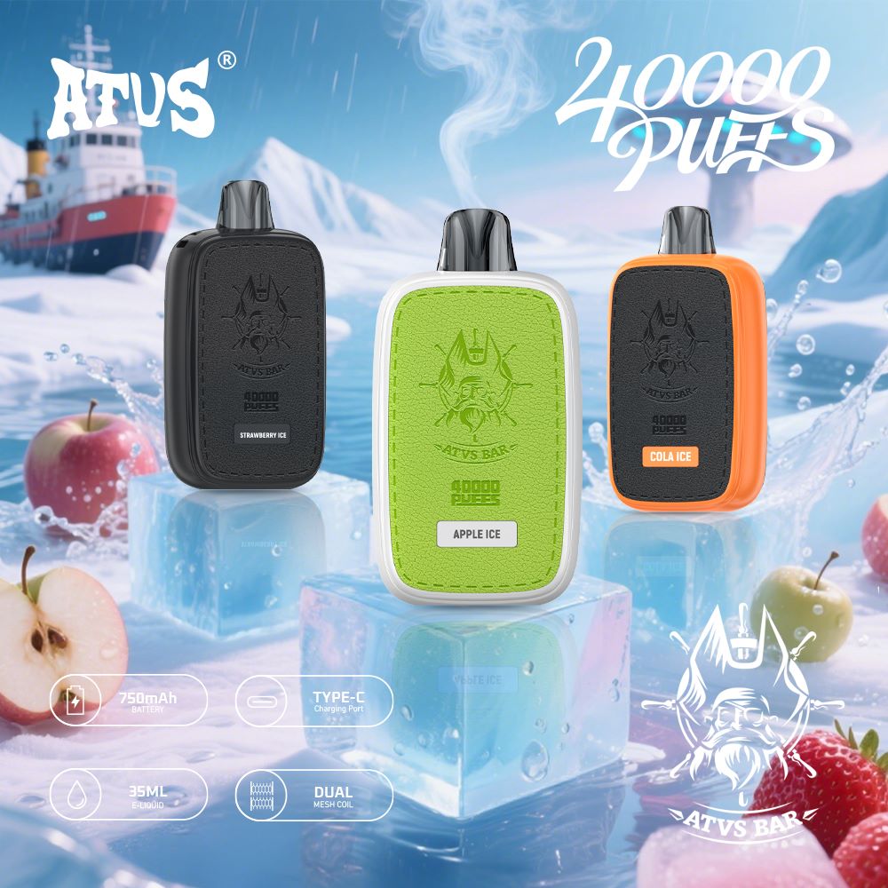 DE023 Einweg E-Zigarette 40000 Züge mit Vollbildschirm wiederaufladbar und einstellbarer Luftstrom ATVS Vape E-Zigaretten