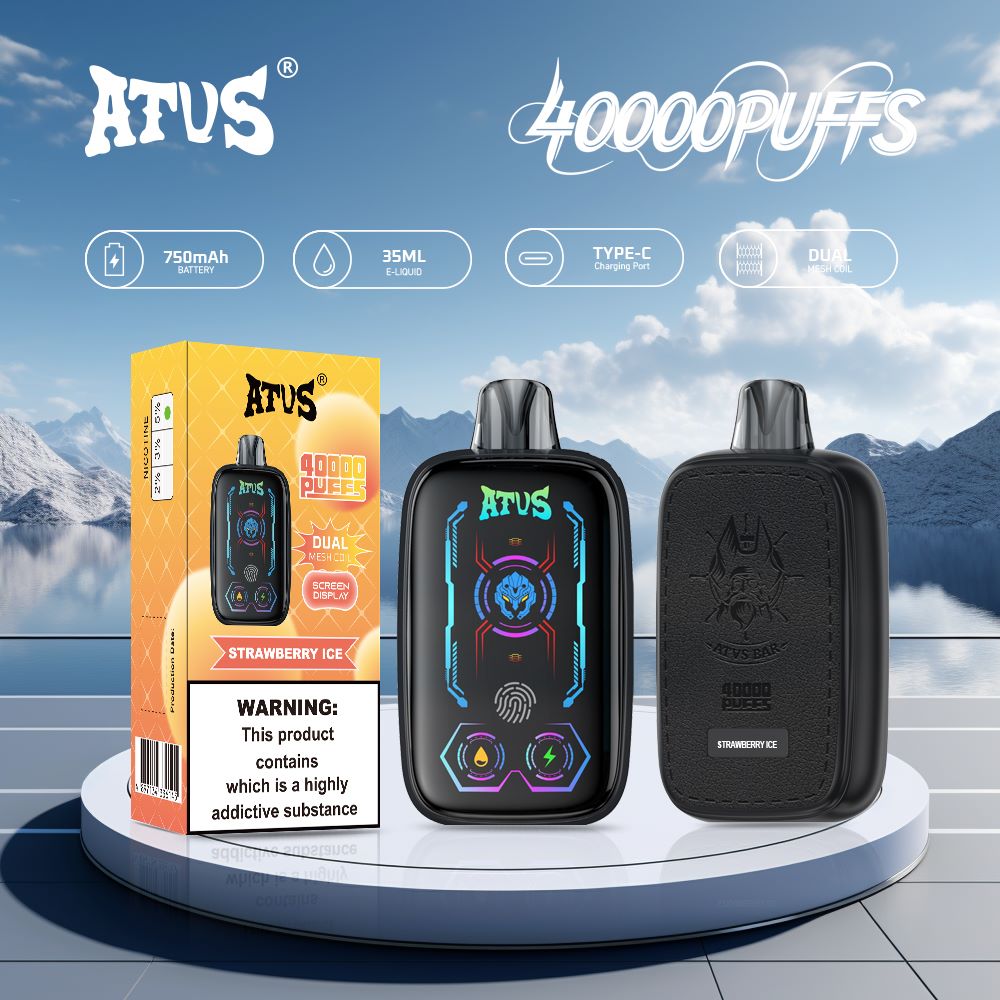 DE023 Einweg E-Zigarette 40000 Züge mit Vollbildschirm wiederaufladbar und einstellbarer Luftstrom ATVS Vape E-Zigaretten