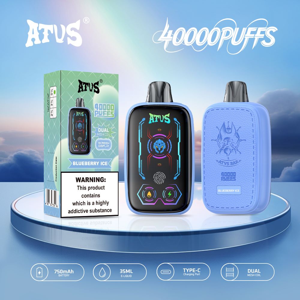 DE023 Einweg E-Zigarette 40000 Züge mit Vollbildschirm wiederaufladbar und einstellbarer Luftstrom ATVS Vape E-Zigaretten