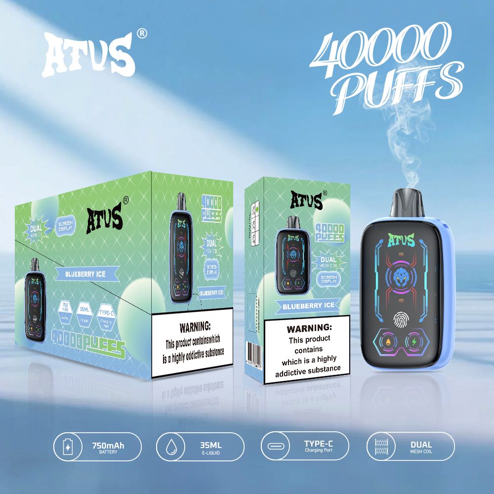 DE023 Einweg E-Zigarette 40000 Züge mit Vollbildschirm wiederaufladbar und einstellbarer Luftstrom ATVS Vape E-Zigaretten