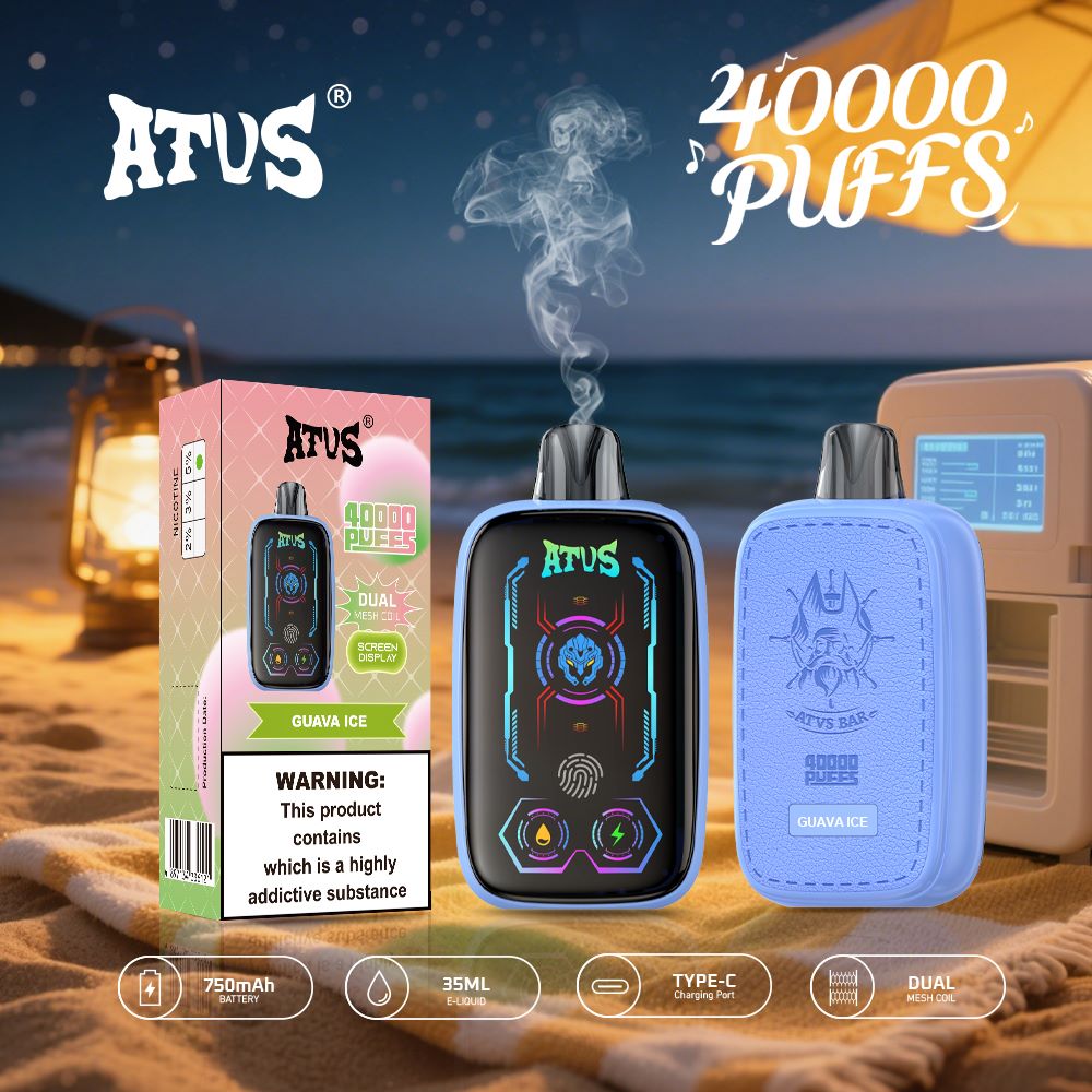 DE023 Einweg E-Zigarette 40000 Züge mit Vollbildschirm wiederaufladbar und einstellbarer Luftstrom ATVS Vape E-Zigaretten