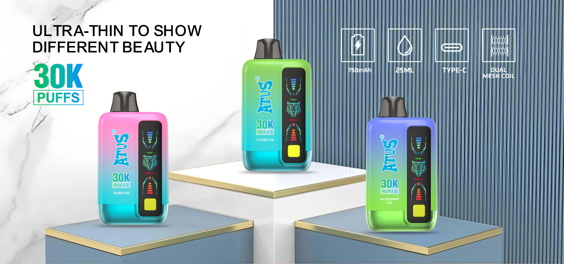 DE026 30000 Puffs Einweg Vape mit LED Display und regulierbarem Luftstrom