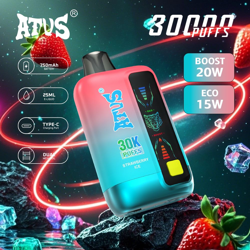 DE026 30000 Puffs Einweg Vape mit LED Display und regulierbarem Luftstrom ATVS Vape