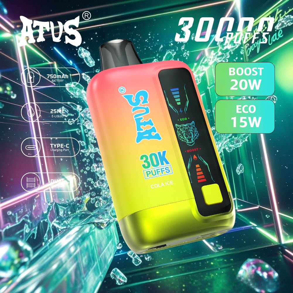 DE026 30000 Puffs Einweg Vape mit LED Display und regulierbarem Luftstrom ATVS Vape