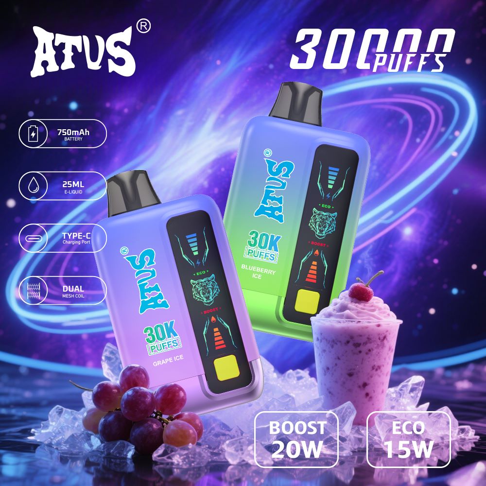 DE026 30000 Puffs Einweg Vape mit LED Display und regulierbarem Luftstrom ATVS Vape