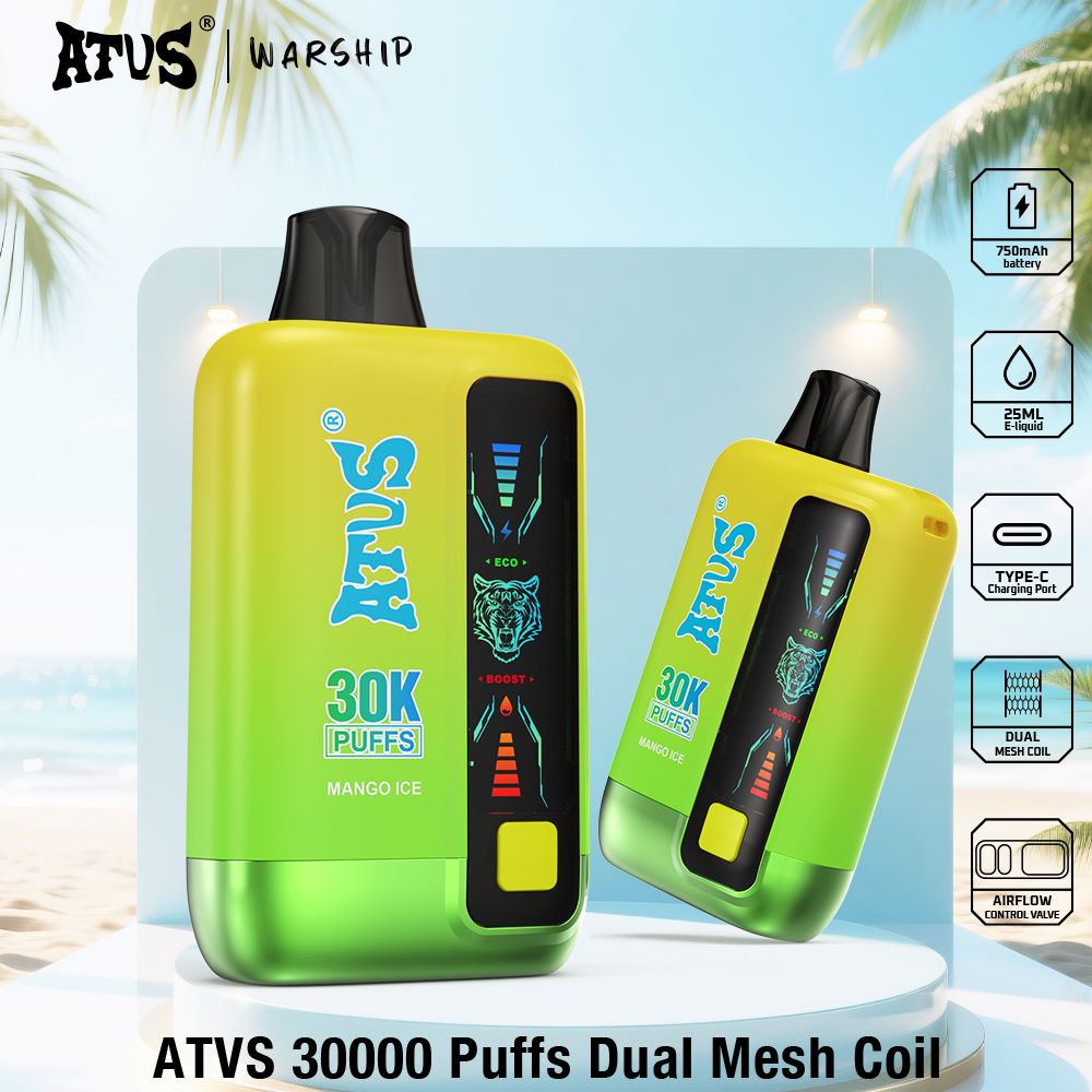 DE026 30000 Puffs Einweg Vape mit LED Display und regulierbarem Luftstrom ATVS Vape